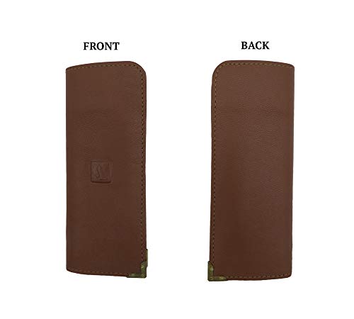 Image of Adamis Full Grain Genuine Leather Spectacles Soft Shell Case for Men and Women
