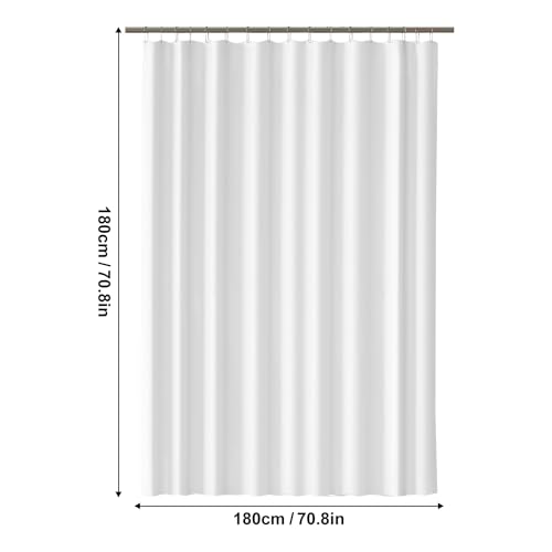 Lukdung 180 x 180 cm Bath Curtain, Anti-Mould in Bathroom, Waterproof, Washable PEVA Shower Curtain with 12 Rings - Image 2
