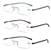 HIYANJN Rimless Reading Glasses For Women Tr90 Blue Light Blocking Eyeglasses Lightweight Frameless Computer Readers(3-Pack,2.5)