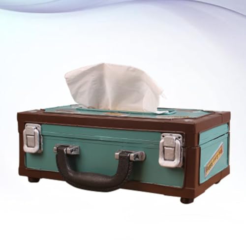 Caja de pañuelos soporte resistente de hierro retro KICHOUSE verde 8