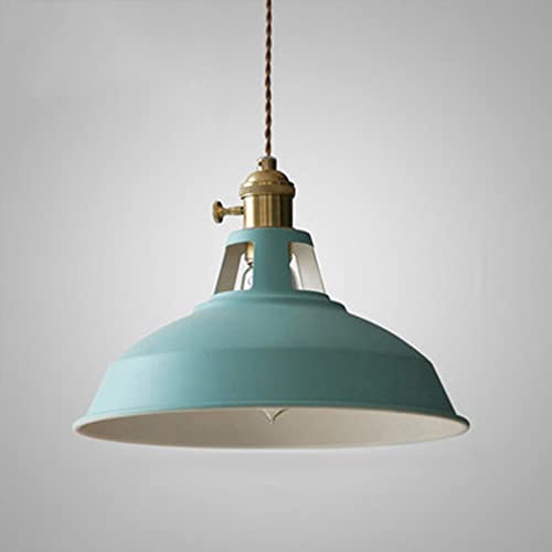 Mengjay Retro Industrielle Pendelleuchte,Vintage Hängeleuchte Breite Lampe Kronleuchter aus Eisen Hängelampe, E27 Lampenfassung Deckenleuchte für Küchen Keller Wohnzimmer flur. (Blau)