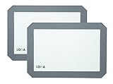 VALUE 2 PACK 11-3/4' x 8-1/4' Nonstick Silicone Baking Sheet Mat, fits standard quarter-sheet size pan.