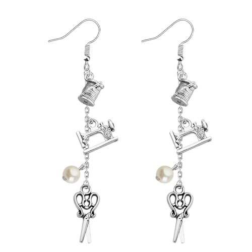 FAADBUK Brinco com pingente de esgoto, presente para amantes de costura, presente de costureira, joi