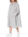 Lässig weites Sweatkleid aus geripptem Sweat mit Metallic-Effekt