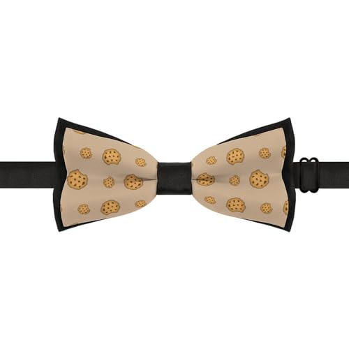 GoasNei Food of Cookie Pattern Bow Tie for Men Adjustable Necktie Funny Tie Neck Ties for Weddings Party
