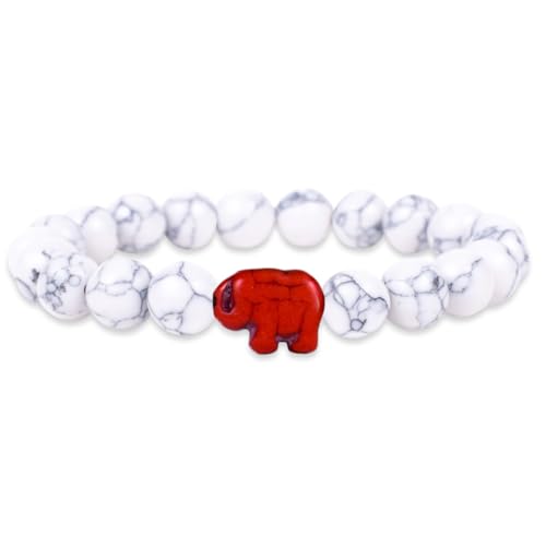 Fahlo Elephant Tracking Bracelet White Howlite STE Edition