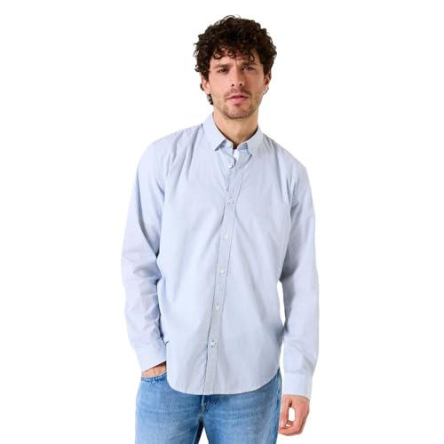 Chemise en coton bleue pour homme GARCIA à motif géométrique tendance
