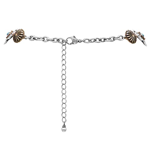 Rosemarie-Jubalee-Womens-Stunning-Tri-Toned-Western-Conchos-With-Semi-Precious-Turquoise-Howlite-Stone-Y-Drop-Collar-Necklace-173-Extender