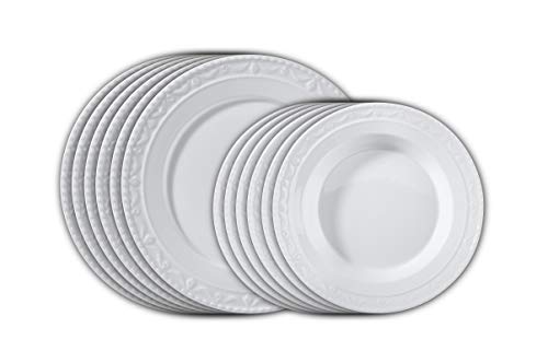 KPM Berlin Kurland 12-Piece White Porcelain Dinner Set in Gift Box