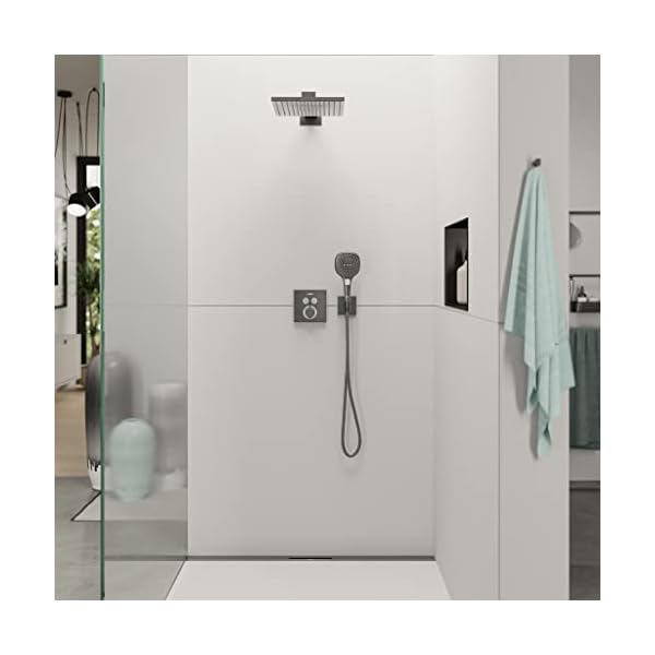 hansgrohe Wandanschluss mit Duschkopfhalterung FixFit E, Brushed Black Chrome – Bild 4
