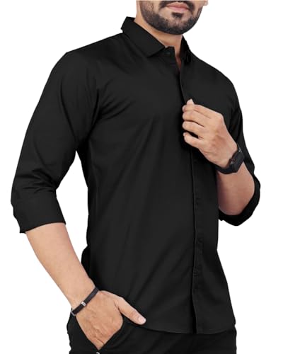Image of Men's Cotton Full Sleeve Shirt | Regular Fit Casual & Formal Wear with Patch Pocket