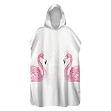 Hearda Animal Impression Microfibre Nylon Serviettes de Plage,Séchage Rapide Surf Poncho À Capuchon, Serviette De Bain Adulte Unisexe, Absorption de l'eau Peignoir (l'amour,60*110cm)