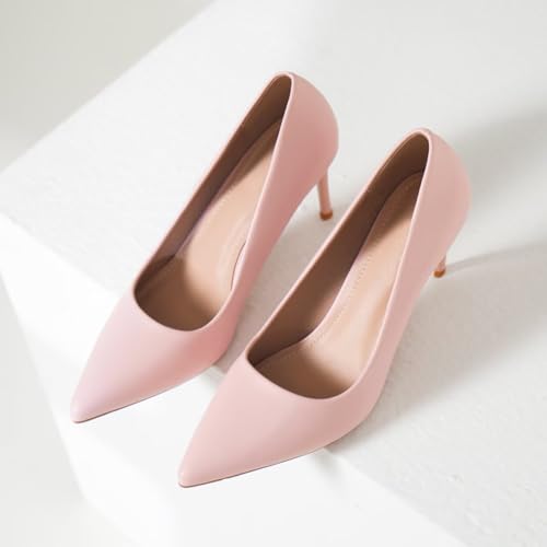 Image of Women's Low Kitten Heel Pumps Classic Fashion Dress Pumps Simple Heeled Shoes for Office Work