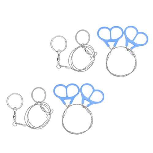 IWOWHERO Survival 4pcs Stainless Steel Fretsaws Emergency Wire Rope Cut Tree Plastic Rubber Easy to Use