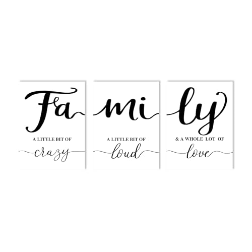 Family Signs Farmhouse Wall Decor:3 Piece Modern Family Quotes Wall ...
