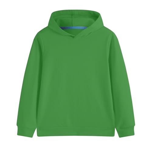 Hercugifts Cotton Kids Hoodie Light Weight Sweatshirt (Thin) Long Sleeve Boys Girls Fall Spring Pullover Clothes for Toddlers Irish Green