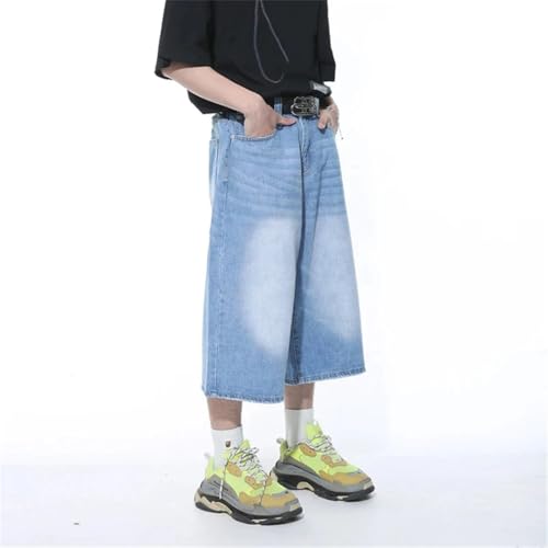 Men's Jeans Straight Gradient Color Worn-Out Denim Pants Streetwear Wide Leg Trousers4