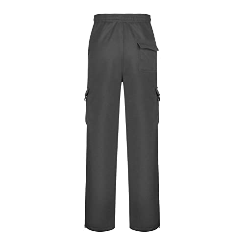 Men's Cargo Sweatpants Casual Fleece Cotton Loose Open Bottom Athletic Pants with Pockets Stretch Joggers Cargo Pants4