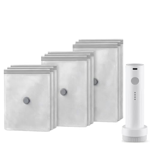 Rhona Travelvac Pro Rhona Travel Vac Pro Vacuum Storage Bags With Electric Pump For Travel Space Saver Bags For Clothes Blankets Bedding And Seasonal Home Organization (9 Bags + Pump)