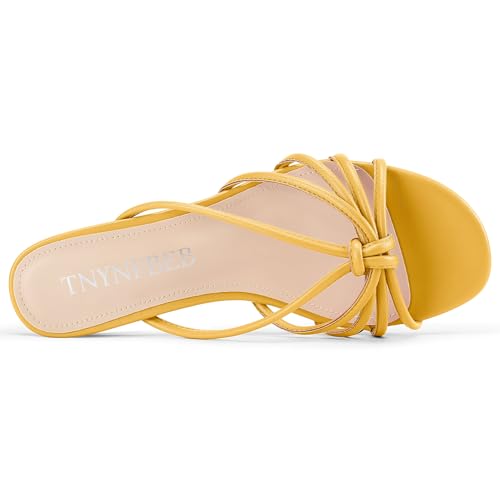 Image of TNYNFBEB Womens Sandals Mules Low Kitten Heel Open Toe Shoes Slip-on Slingback Prom Party Dress Summer 1.4 Inches Heels