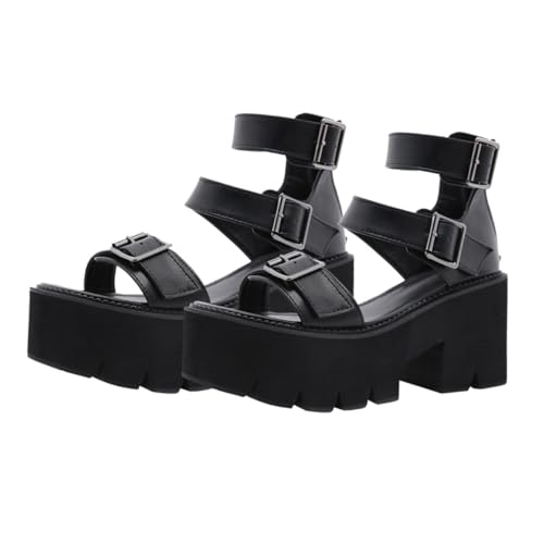 Sandales été femmes talons hauts semelle épaisse anti-glisse confortable