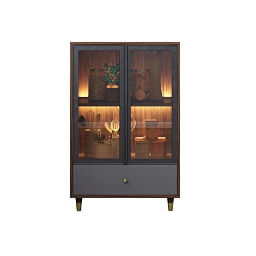 Image of Wine Cabinet Modern Wine Cabinet, Home Bar Kitchen Sideboard, Wine Cabinet with Glass Doors and Drawers, High End Wine Cabinet Liquor Cabinet Bar for Home(Medium) | Medium