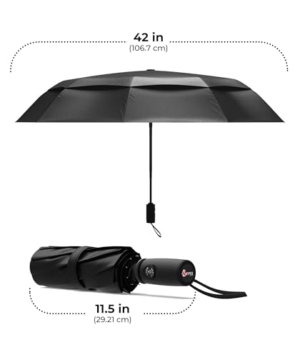 Windproof Travel Umbrella Compact and Withstands Winds up to 100MPH Strongest Premium - image 9