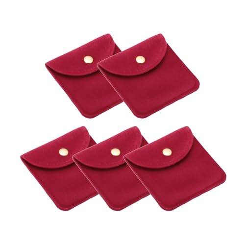 Bolsas de terciopelo de 8x8cm con botón para guardar collares y pulseras 2