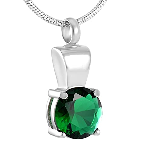 Collier d'urne en acier inoxydable et cristal pour cendres de crémation rhodié