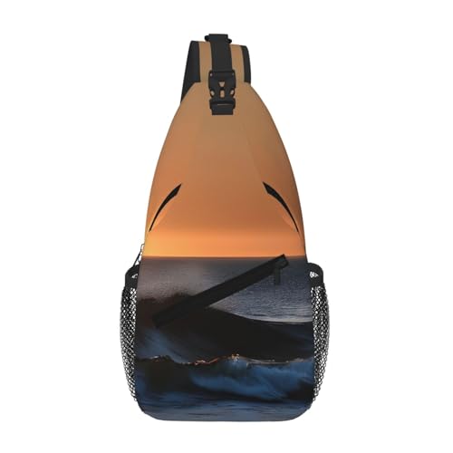 Last Sun Rays Of Over The Sea Waves - Mochila pequeña para hombre, riñonera, bolsa cruzada en el pecho, bolso bandolera para mujer