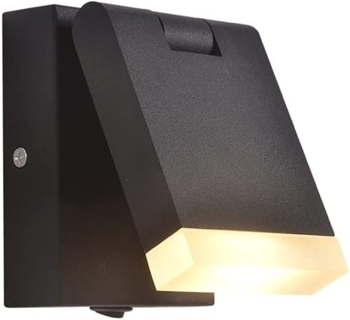 ZLLFHS Apliques de Pared LED Negros, lámpara de Pared Moderna con cableado Interno, lámpara de Pared giratoria, Foco de Lectura, Accesorios de iluminación para decoración de Dormitorio (Onecolor)