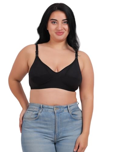 Image of Fabme Maternity & Nursing Bra for Woman||Feeding Bra for Women||Nursing || Non-Padded, Non-Wired || Hosiery Cotton || Seamed || Color Options || Size 30 to 44 || Cup B, C, D, E, F, G, H