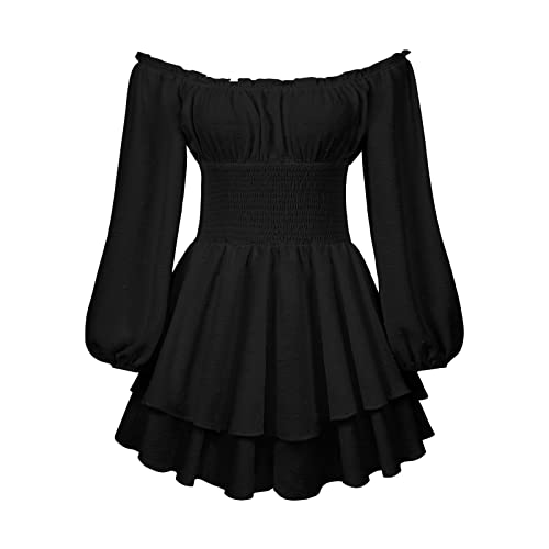 Robe courte off-shoulder volants élégante pour soirée chic et tenue carnaval - 4
