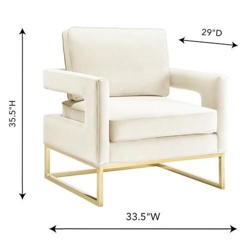 Sillón Moderno Terciopelo Crema Plegable miniatura 3