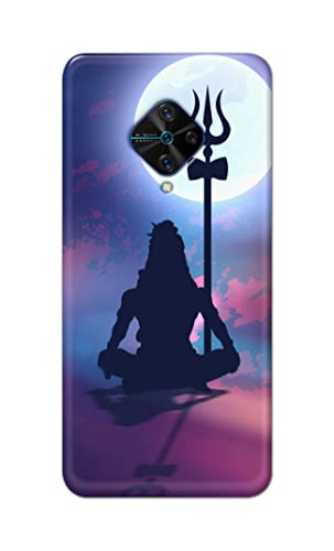 Image of Printed Hard Back Cover Case for Vivo S1 Pro Back Cover (Lord Shiva) -1302