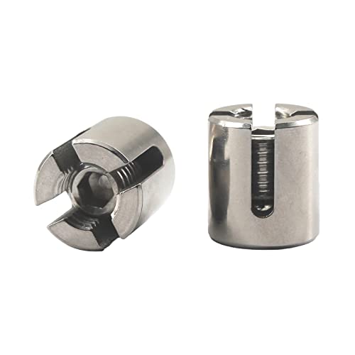 2 Pack Stainless Steel 8mm Cross Cable Clamps Wire Rope Cross Clamp Clips M16x8