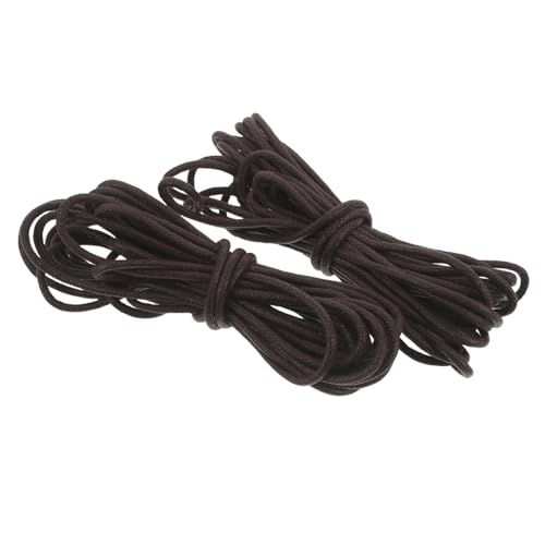 KOMBIUDA Cuerda de Algodón Encerado Antideslizante para Mango, 3 Mm Grosor, Color Café Oscuro, 5 Metros, 2 Unidades, Envoltura Resistente para Herramientas Manuales y Jardinería