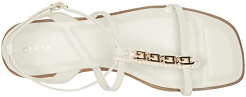 GUESS Women's RAIMA Sandal, White 140, 7.5 | Image 4