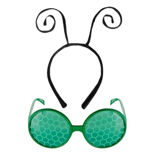 Fancy Pants FunTime Green Mantis Bug Glasses and Antenna Set – Complete Insect Mantis Costume Accessory for Halloween, Parties, and Cosplays