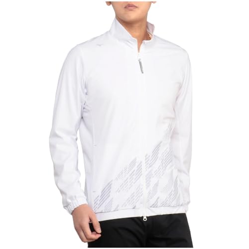 [ミズノ] ゴルフウェア ストレッチヒーロー ブルゾン 動きやすい 撥水 伸びて戻る E2MEA506 メンズ ホワイト XL