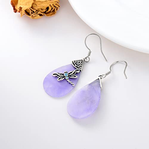 AOBOCO Sterling Silver Celtic Dragonfly Dangle Drop Earrings, Celtic Jewelry Birthday Gifts for Women Her Wife Mom3