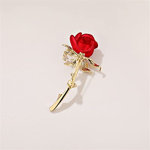 Image of Red Rose Flower Brooches and Pins for Women Costume Jewelry Brooch Pins Broches Jewelry for Women Elegant Lady Pin