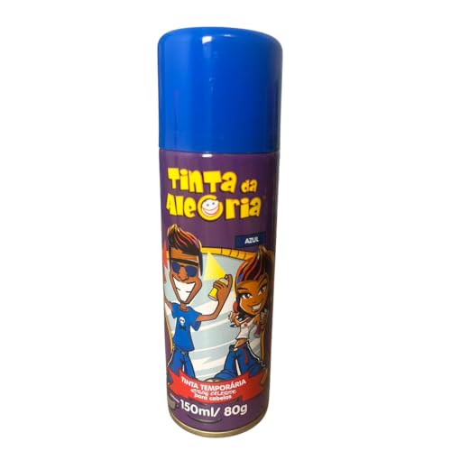 Tinta de Cabelo Temporária Spray Colorido – Sai com Água, Ideal para Carnaval, Festas e Fantasias – Uso Infantil e Adulto, Fácil Aplicação e Remoção (Azul)