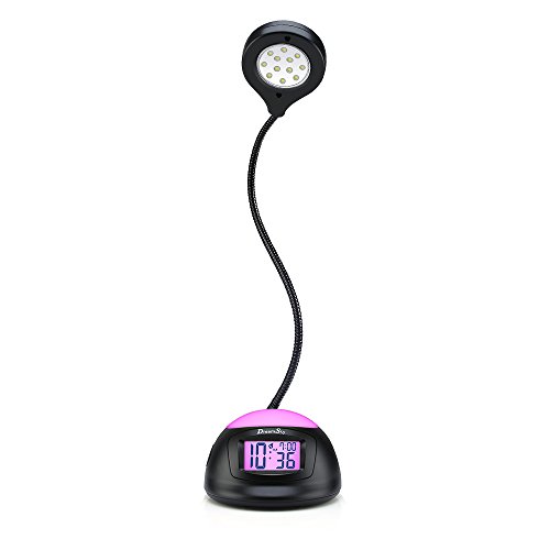 DreamSky Small Alarm Clock with Desk Lamp, 7 Colors Changing Mood Light, USB Port for Cellphone Charging, Snooze, Outlet Powered with DC Adapter Included, Batery Backup.