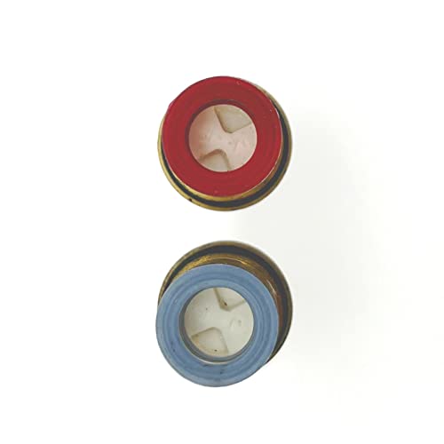 JZK 2 x 20 Zähne, 1/4-Drehung, Wasserhahn-Ventile, Ersatz für Heiß- und Kaltwasser-Keramikarmaturen, Keramik-Wasserhahn-Kartusche für Badezimmer, Küche, Wasserhahn