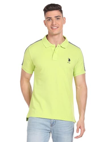 Image of U.S. Polo ASSN. Solid Regular Fit Polo T Shirts for Men - 100% Cotton, Half Sleeves Mens Tshirt