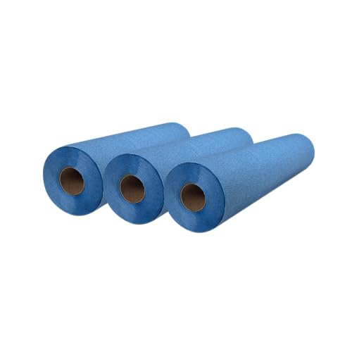 Papel Camilla Parafinado Antigoteo Azul | 60 cm x 70 m (3 Rollos Sin Precorte)