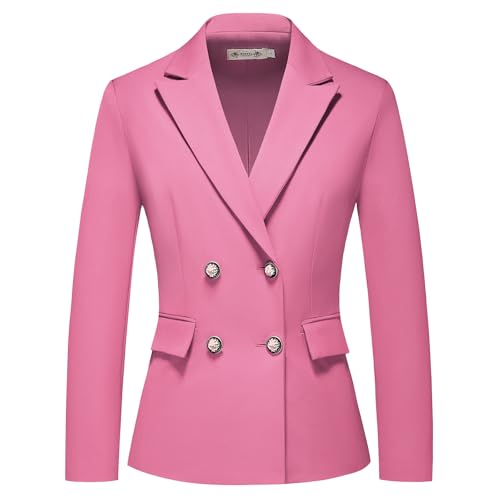 MODFUL Women's 2 Piece Business Suit Double Breasted Blazer and Pants Work Suit Set2
