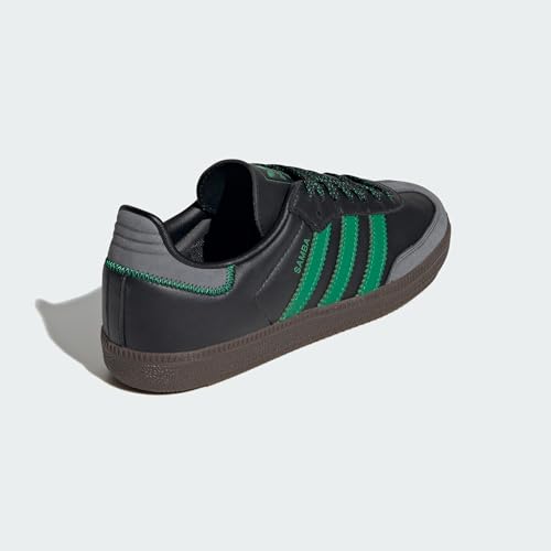 Image of adidas Samba Womens Sneaker, Core Black /Green /Grey Six, Size 8.5