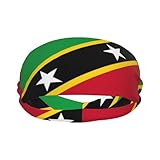Saint Kitts and Nevis Flag Headbands Nevisian Sports Headband Moisture Wicking Sweatband for Men Women Athletic Hairband for Running Football Tennis Volleyball Yoga Unisex